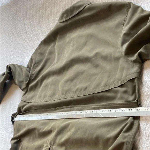 London Fog Men's Olive Army GreenTrench Coat Single Breasted Faux Suede Style - Picture 12 of 16